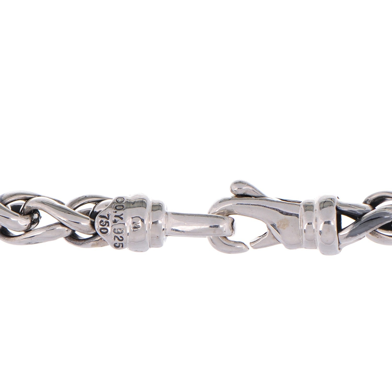 David Yurman Sterling Silver 18K Gold Citrine Quatrefoil Lariat Wheat Chain Necklace 3 of 4