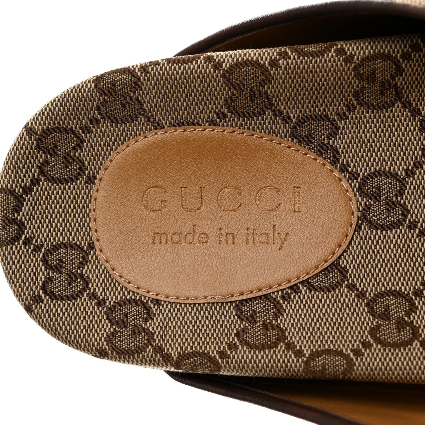 GG Monogram Lavaredo Eco Fabric Mens Slide Sandals With Straps 9 Beige Ebony Light Brown