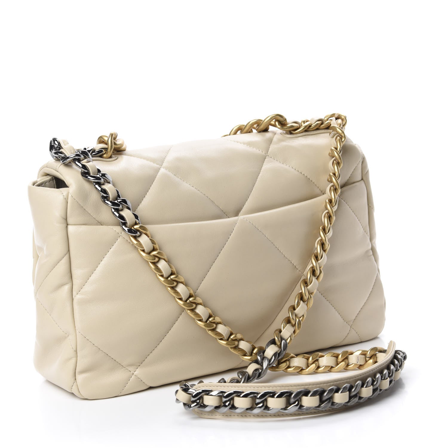 Chanel Lambskin Quilted Large 19 Flap Beige 3 of 10