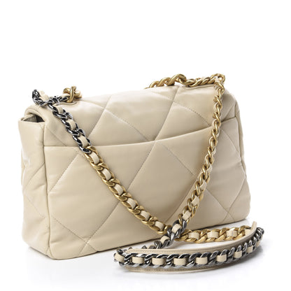 Chanel Lambskin Quilted Large 19 Flap Beige 3 of 10