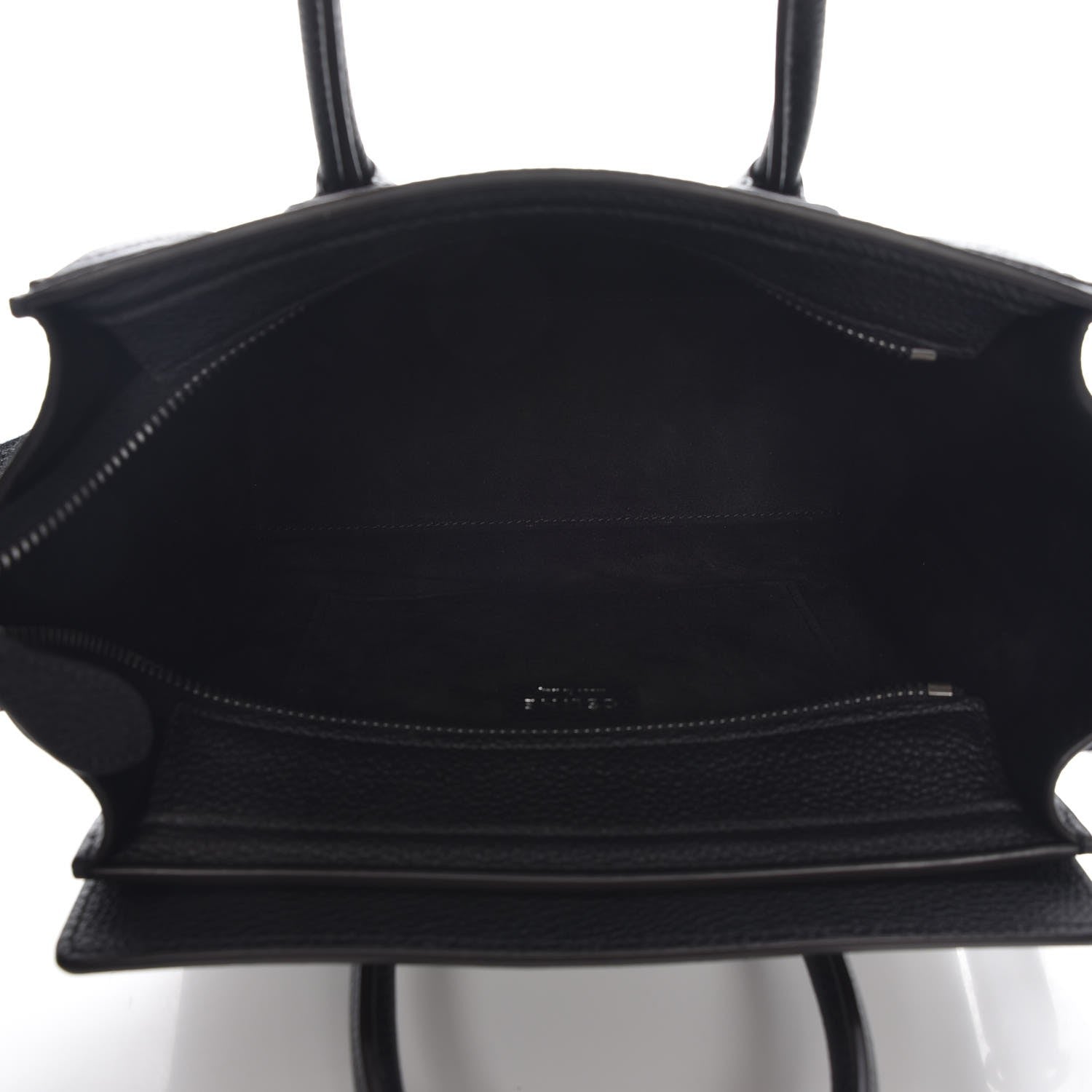 Celine Drummed Calfskin Nano Luggage Black 5 of 7