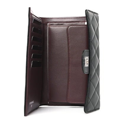 Chanel Lambskin Quilted Large Gusset Flap Wallet Black 5 of 8