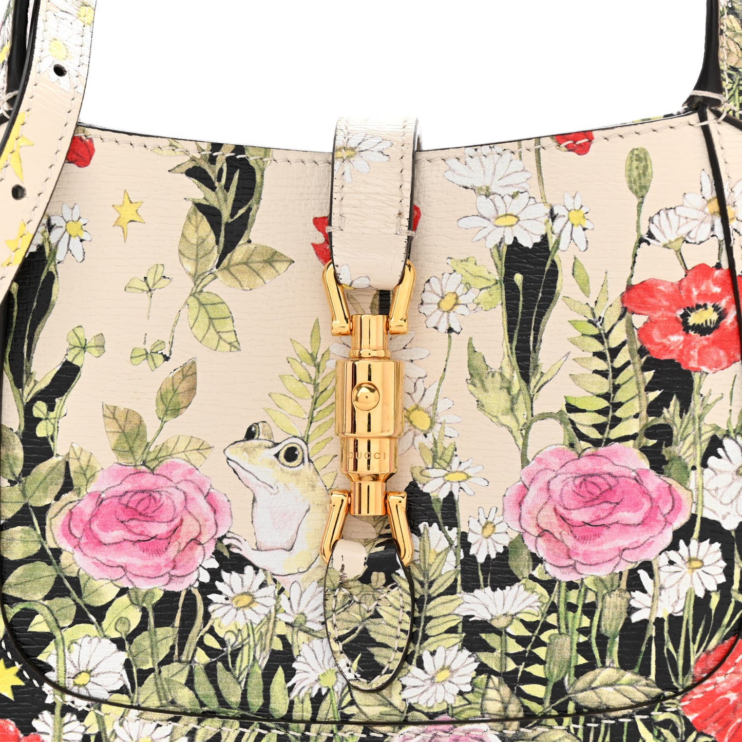 X YUKO HIGUCHI Shangai Calfskin Floral Print Mini Jackie 1961 Hobo White Multicolor
