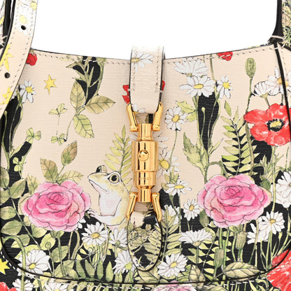 Gucci X YUKO HIGUCHI Shangai Calfskin Floral Print Mini Jackie 1961 Hobo White Multicolor 10 of 14
