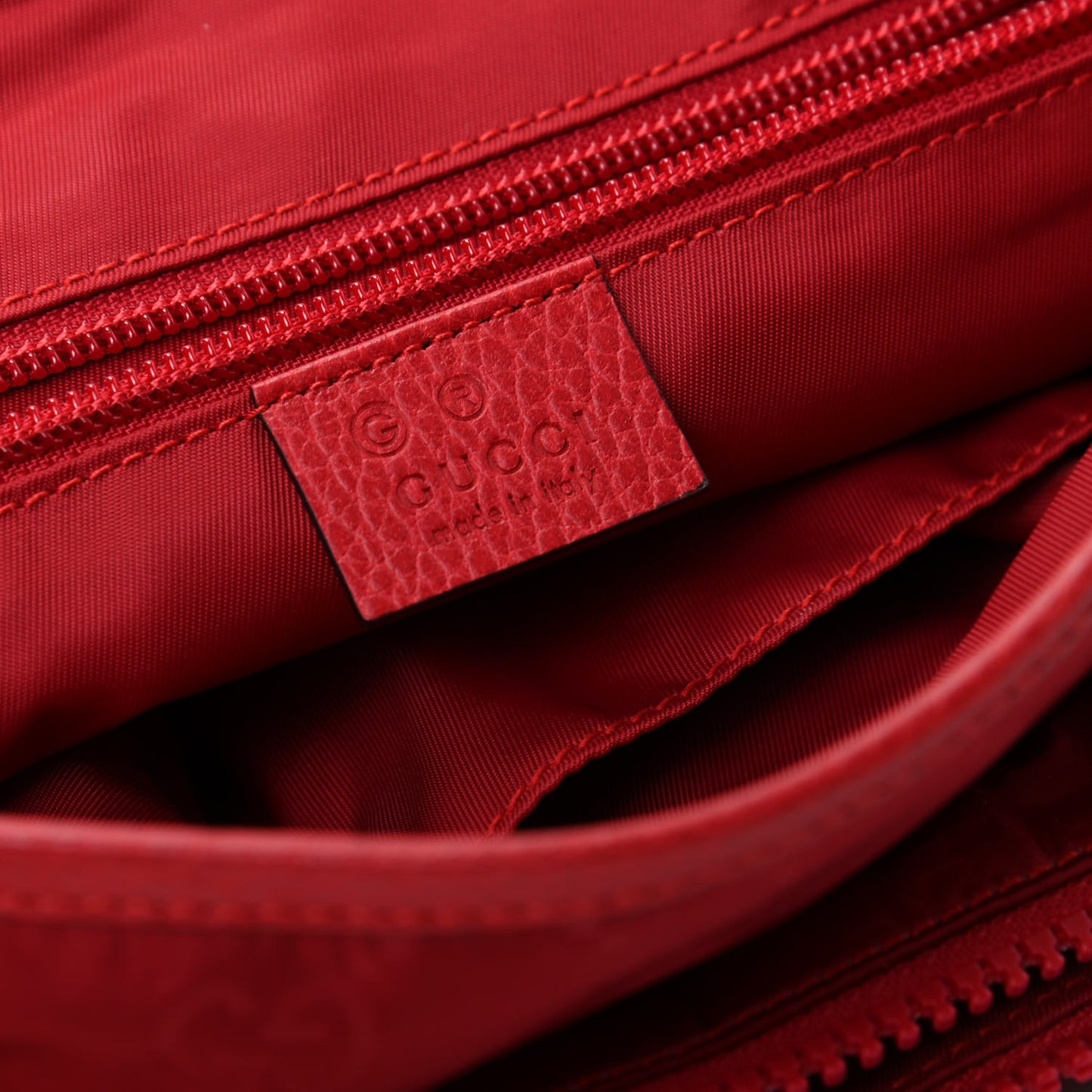 Nylon Monogram Double Buckle Flap Messenger Bag Vibrant Red