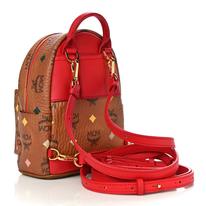 MCM Skyoptic Visetos X-Mini Stark Bebe Boo Backpack Cognac 2 of 9