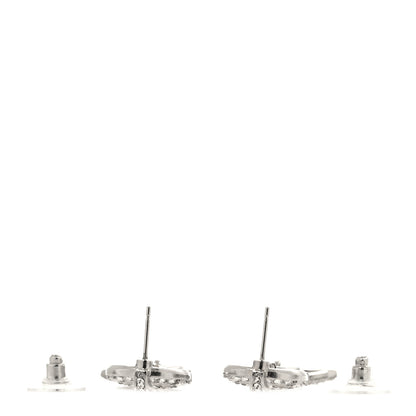 Chanel Strass Crystal CC Star Drop Earrings Silver 3 of 4