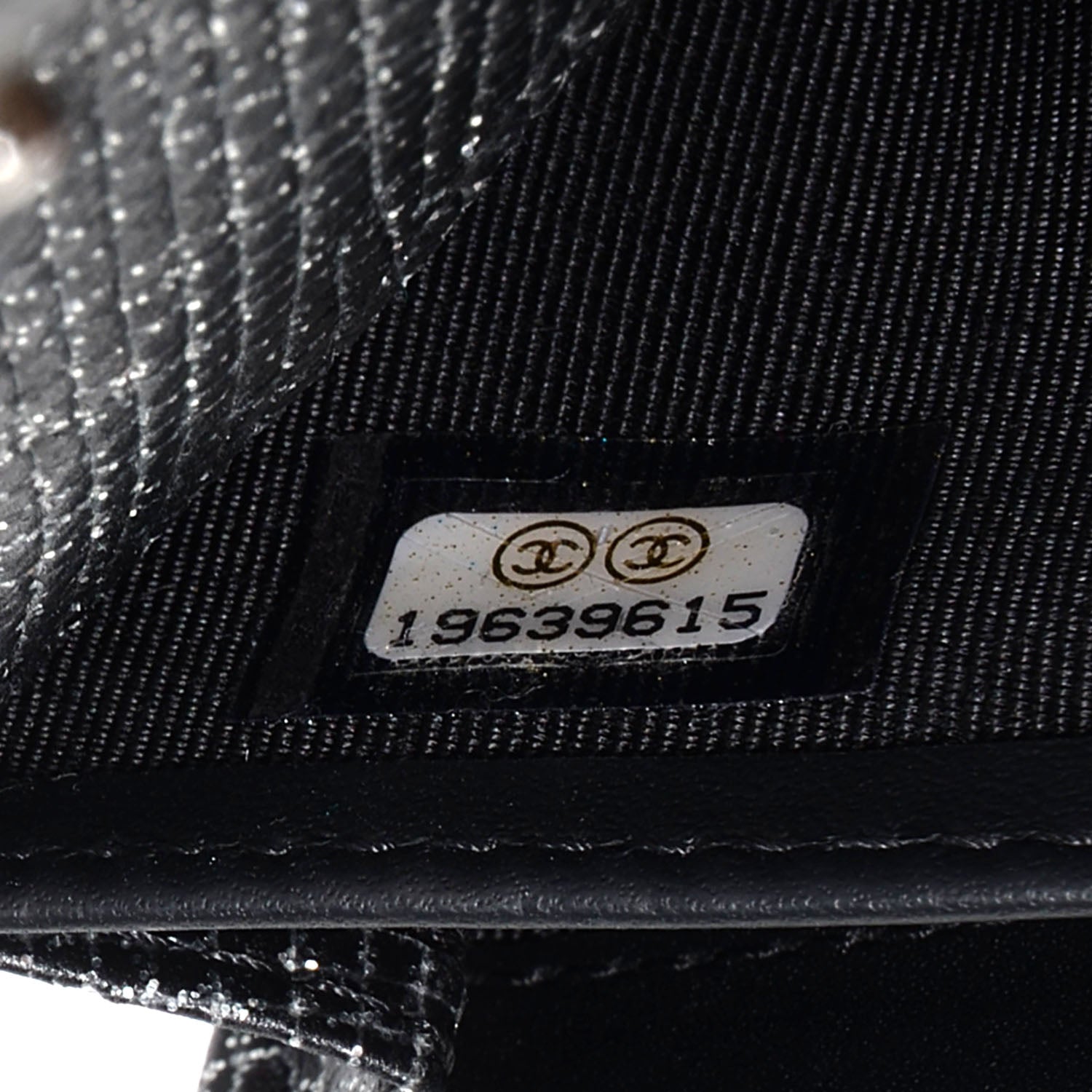 Chanel Glittered Calfskin Quilted Long Flap Wallet Black 7 of 7