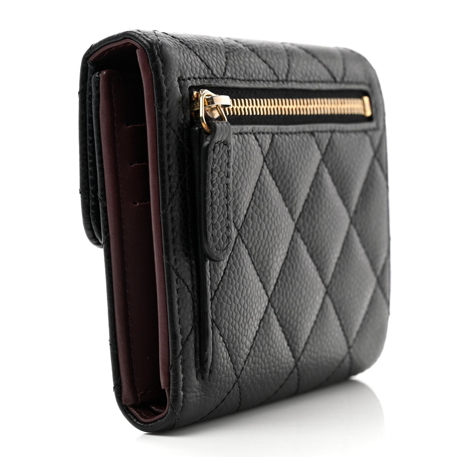 Chanel Caviar Quilted Compact Flap Wallet Black 3 of 10