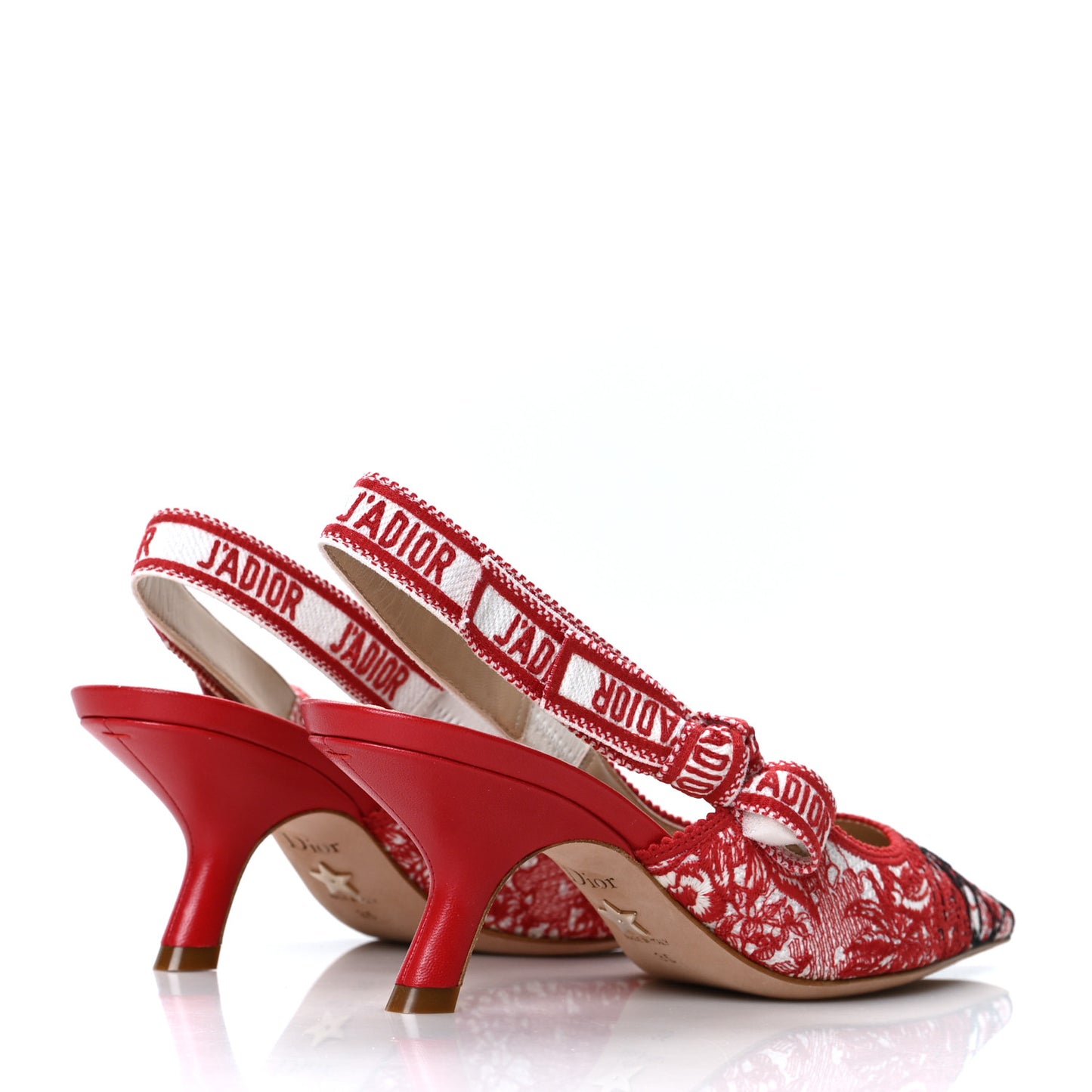 Cotton Ribbon Dioramour D-Royaume J'Adior Slingback 65mm Pumps 35 White Deep Red
