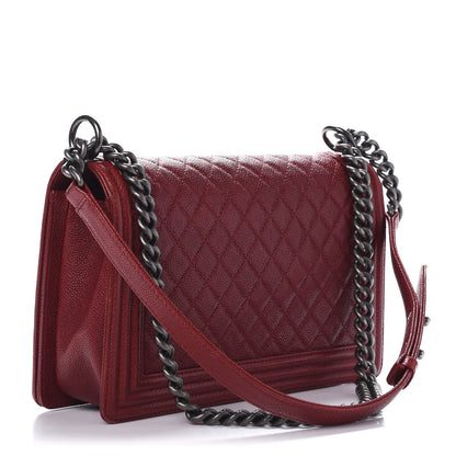 Chanel Caviar Quilted New Medium Boy Flap Dark Red 3 of 14