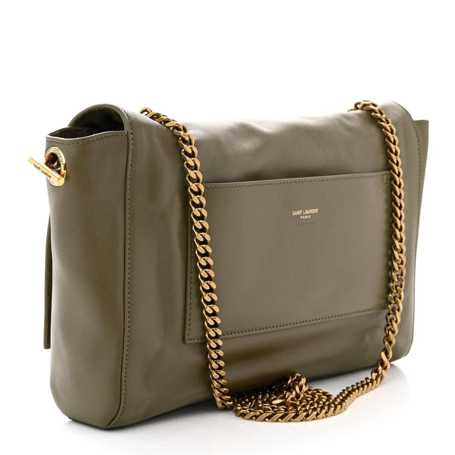 Saint Laurent Suede Medium Reversible Monogram Kate Satchel Olive 5 of 17