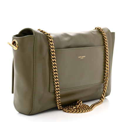 Saint Laurent Suede Medium Reversible Monogram Kate Satchel Olive 5 of 17