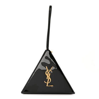 Saint Laurent Patent Pyramid Clutch Black 1 of 11