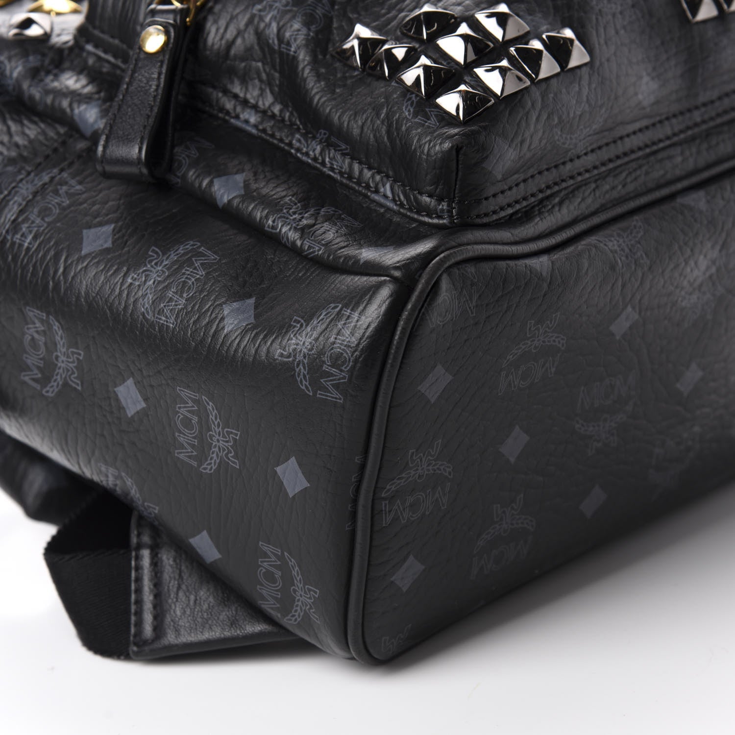 MCM Visetos Studded Small Stark M Backpack Black 5 of 10