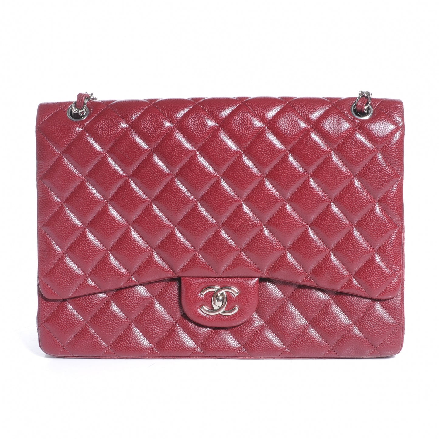 Caviar Maxi Single Flap Red