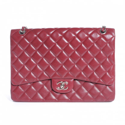 Chanel Caviar Maxi Single Flap Red 1 of 10