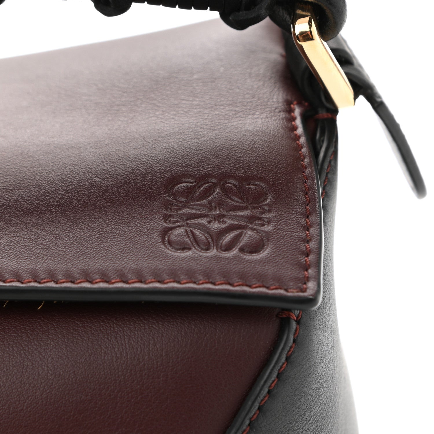 Loewe Calfskin Small Puzzle Edge Bag Black Prune Havana 6 of 9