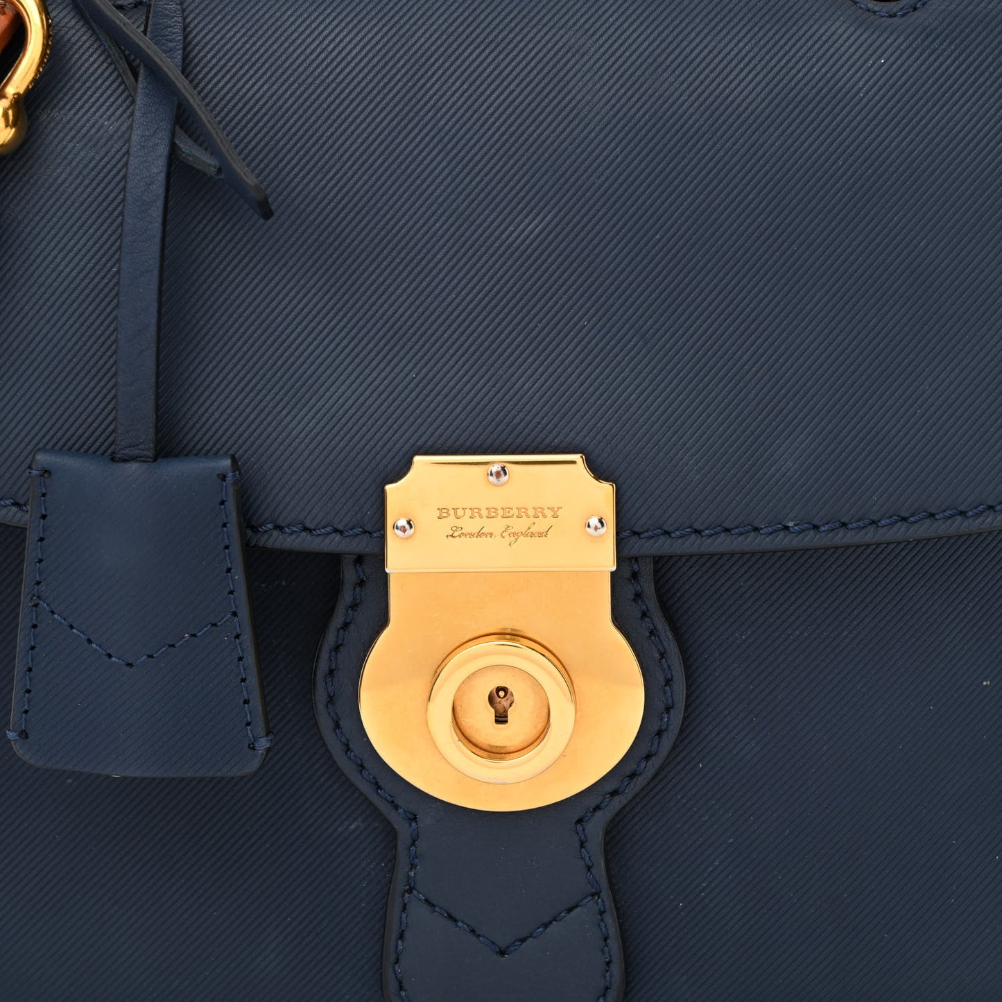 Trench Calfskin Small DK88 Top Handle Bag Ink Blue