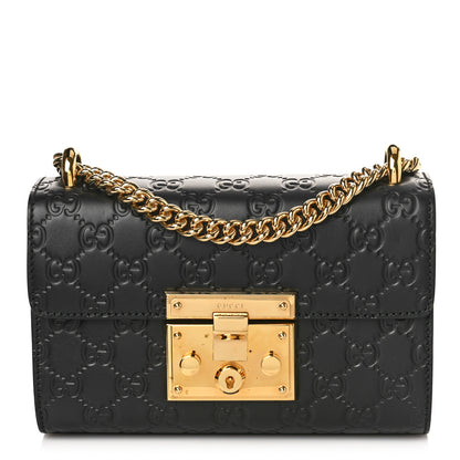 Gucci Guccissima Small Padlock Shoulder Bag Black 1 of 9