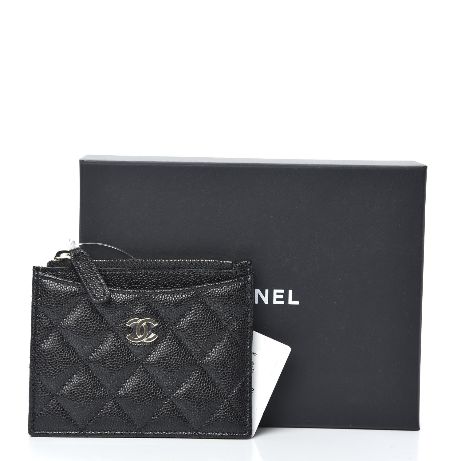 Chanel Caviar Quilted CC Zip Card Holder Black 8 of 8