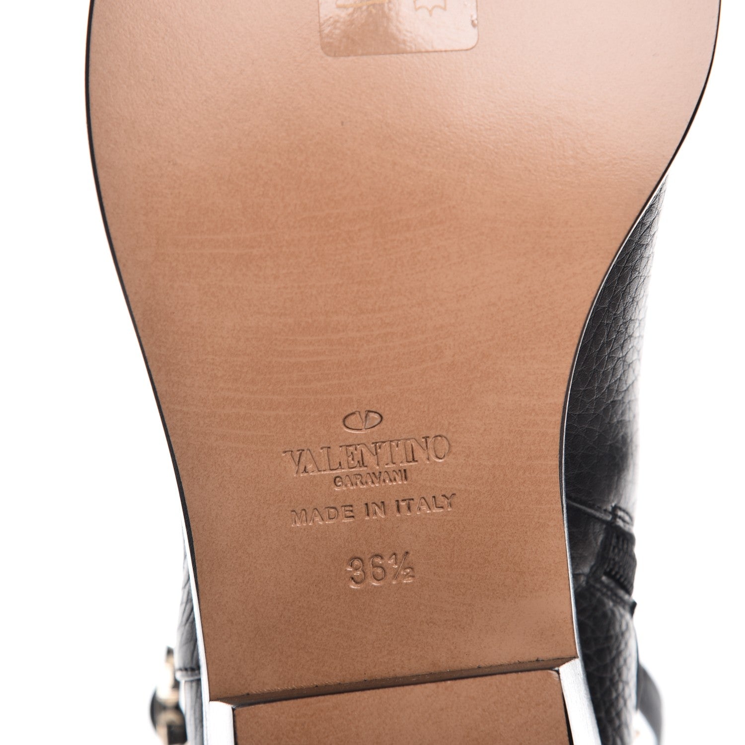 Valentino Garavani Grained Calfskin Rockstud Single Buckle 35mm Cowboy Ankle Boots 36.5 Black 6 of 9