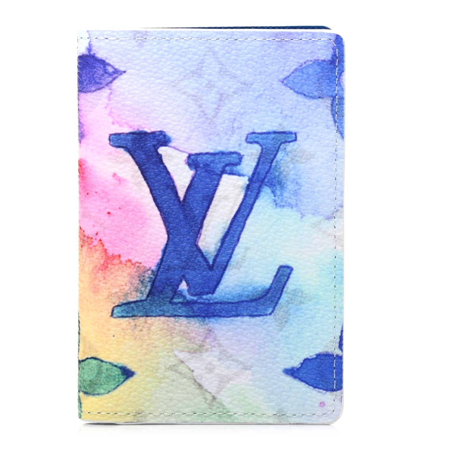 Monogram Watercolor Pocket Organizer NM Multicolor