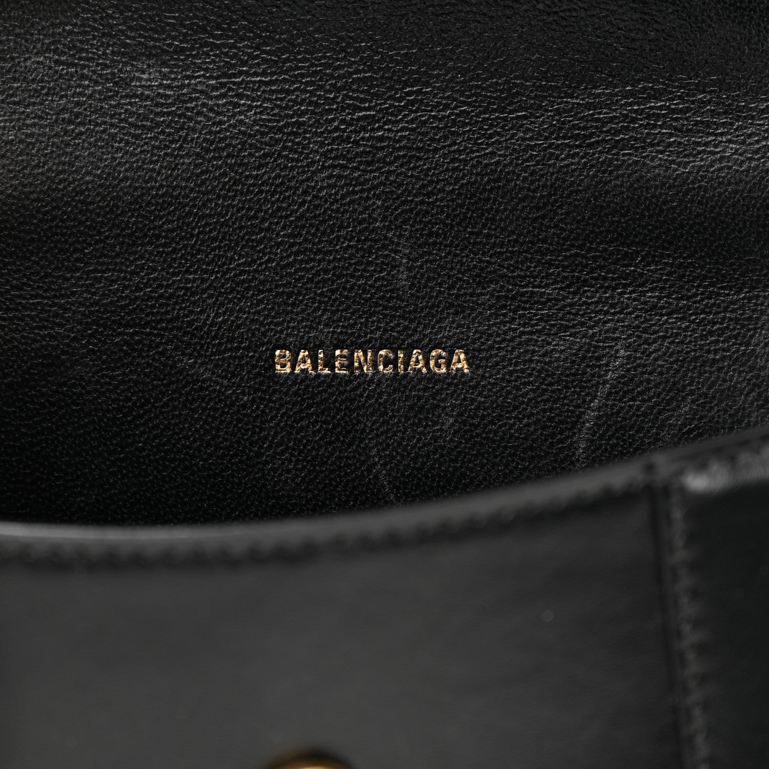 Balenciaga Shiny Box Calfskin Hourglass Top Handle Bag XS Black 5 of 21