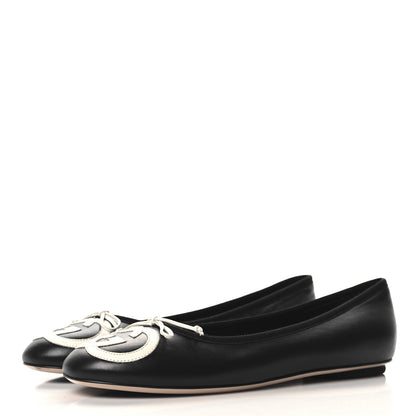 Gucci Malaga Kid Jarret Ballet Flats 37.5 Black White 4 of 9
