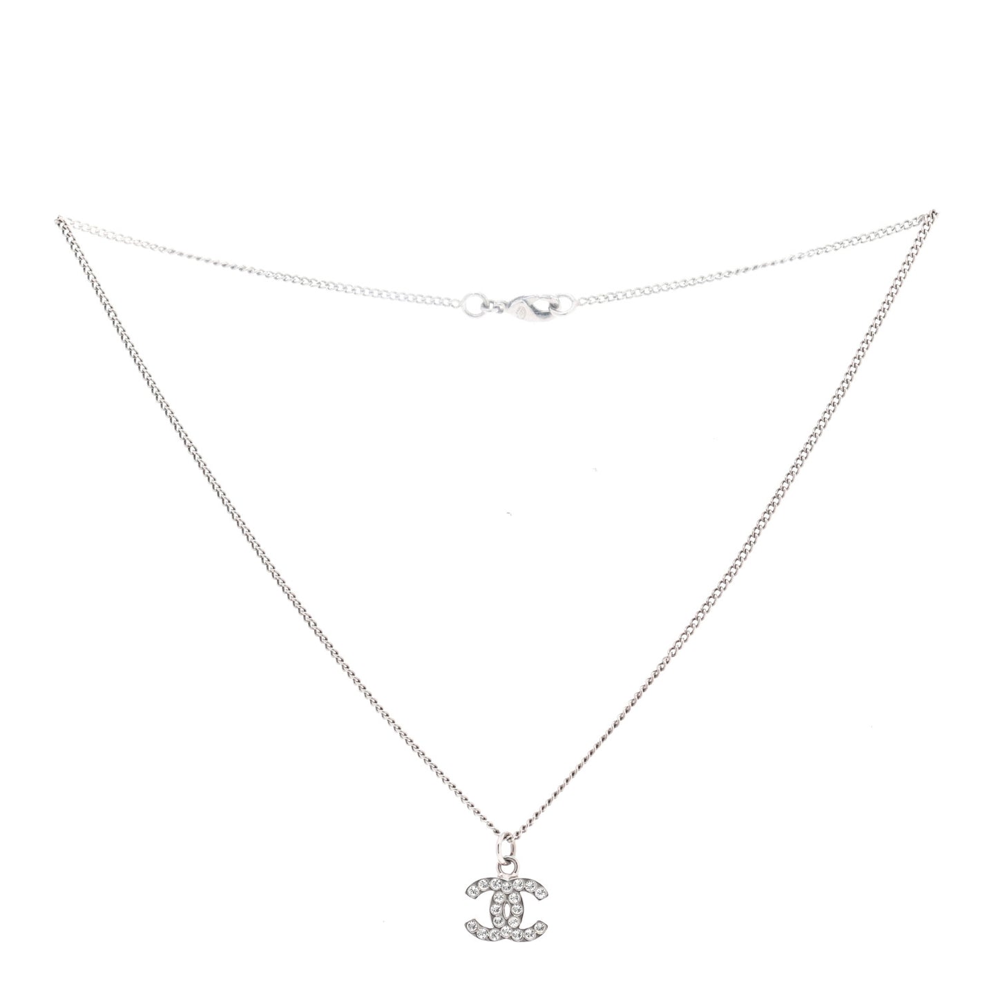 Crystal Timeless CC Necklace Silver