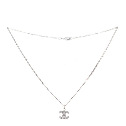 Chanel Crystal Timeless CC Necklace Silver 3 of 7