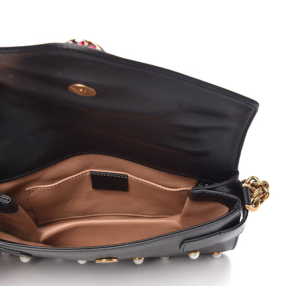 Gucci Nappa Pearl Studded Mini Queen Margaret Broadway Shoulder Bag Black 5 of 10