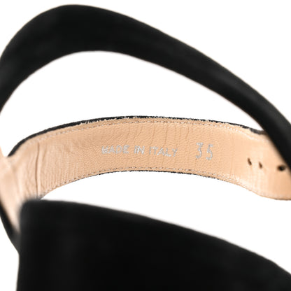 Prada Suede Platform Sandals 35 Black 6 of 8