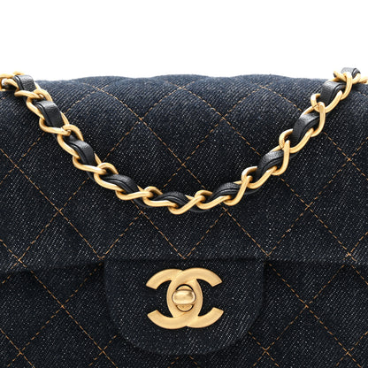 Chanel Denim Quilted Mini Rectangular Flap Dark Blue 8 of 11