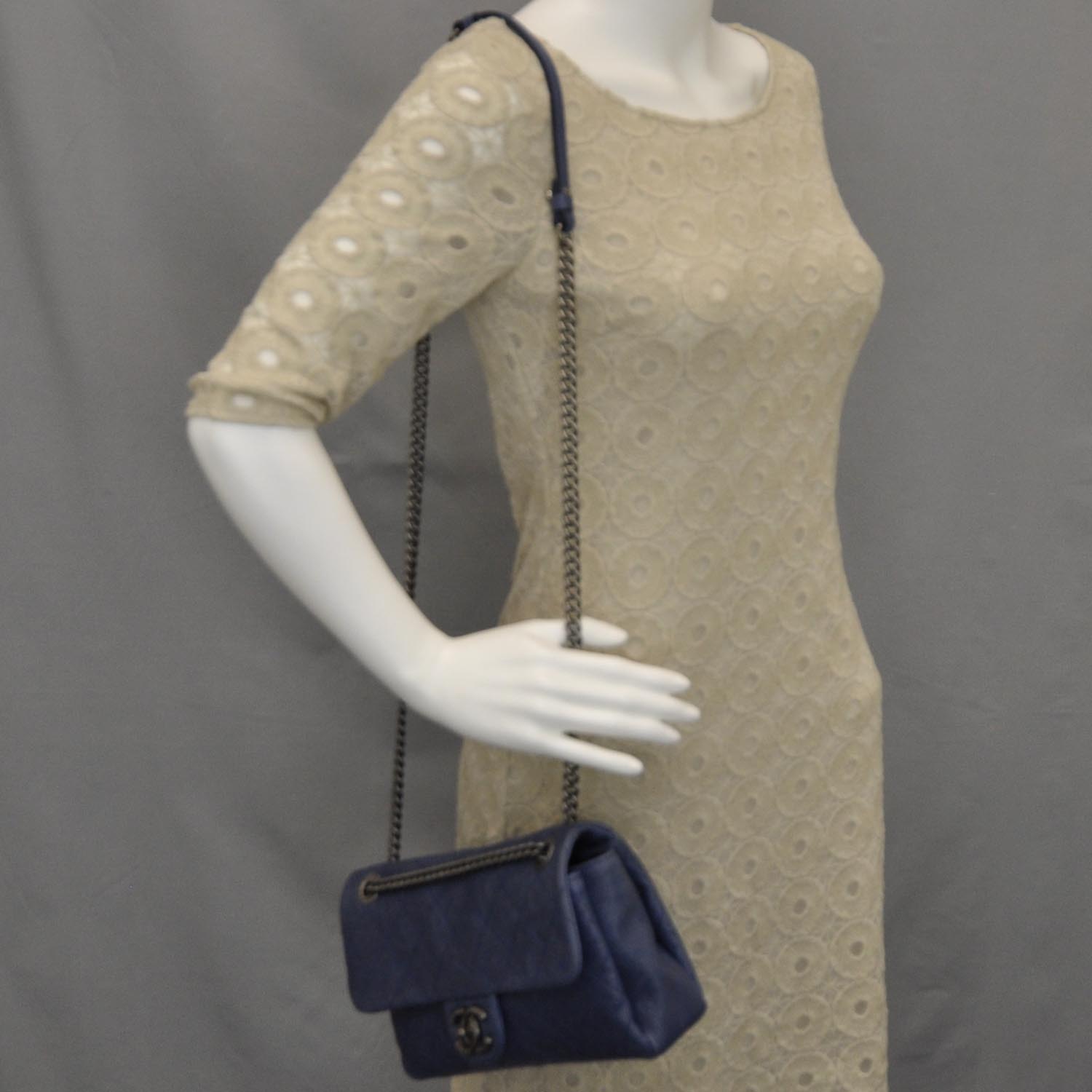 Chanel Caviar Quilted Medium Simply CC Flap Blue 2 of 10