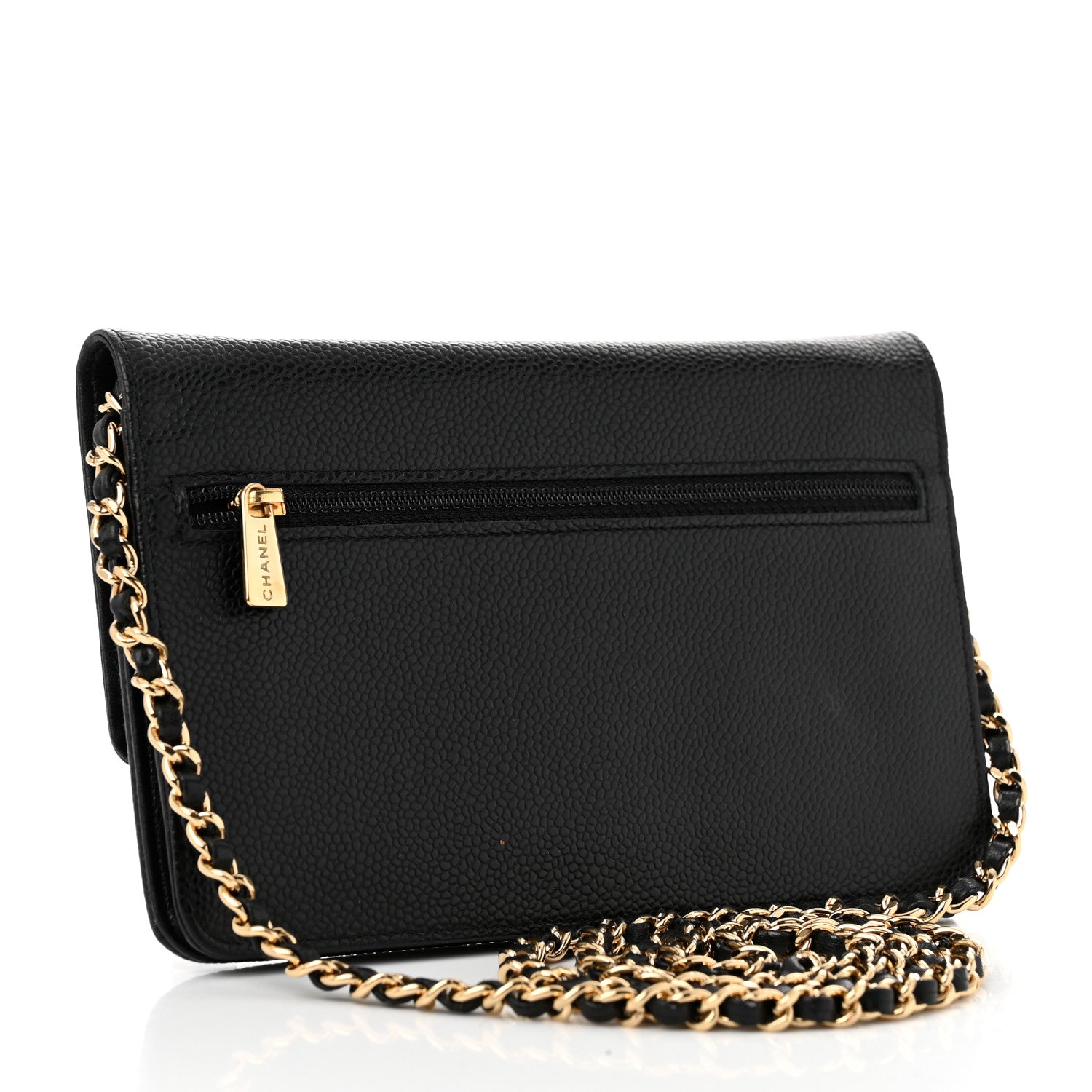 Chanel Caviar Timeless CC Wallet On Chain WOC Black 3 of 14