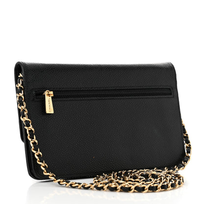 Chanel Caviar Timeless CC Wallet On Chain WOC Black 3 of 14