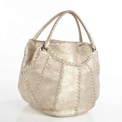Bottega Veneta Washed Lambskin Mineral Budoir Tote Gold 3 of 9