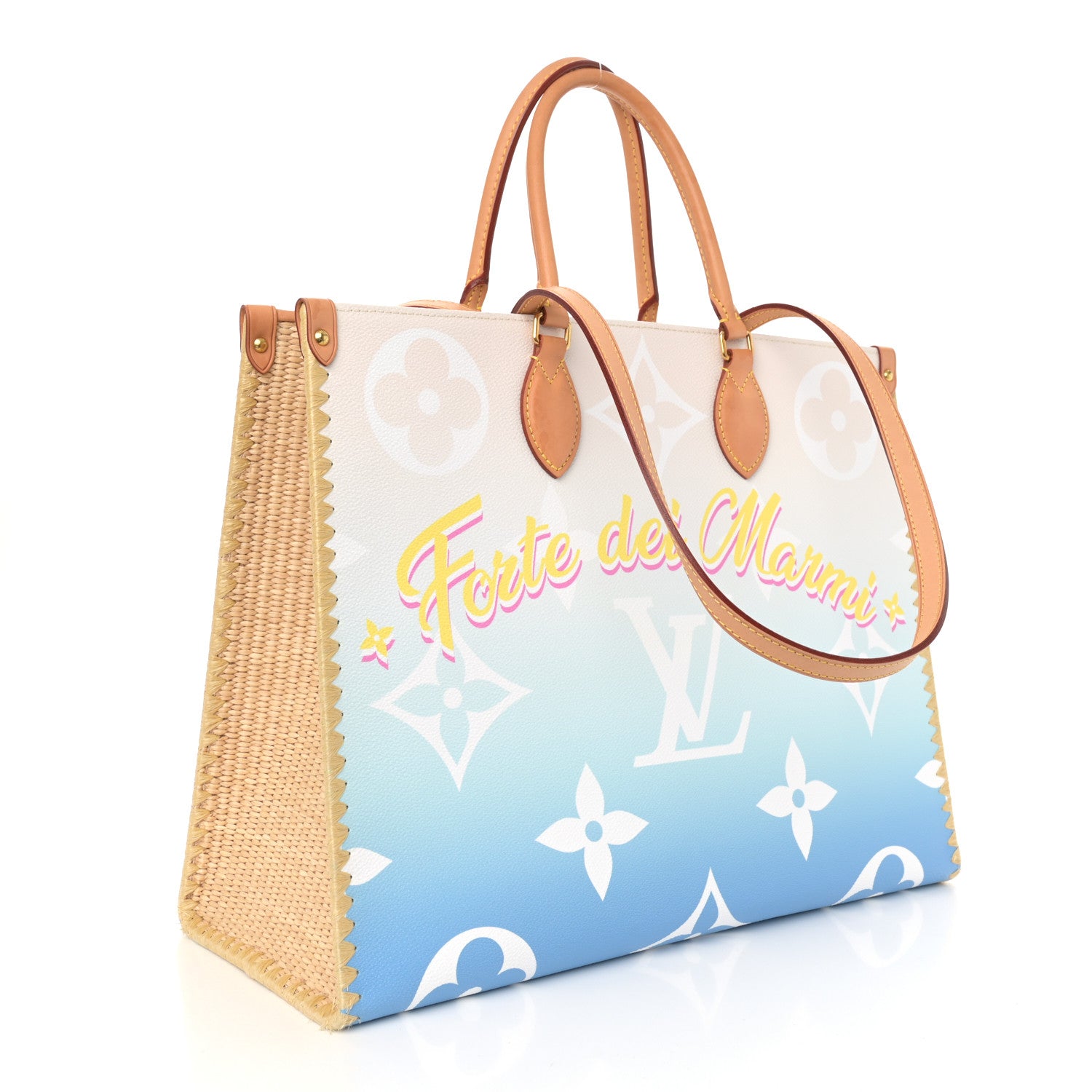 Louis Vuitton Monogram Giant Raffia Forte Dei Marmi By The Pool Onthego GM Blue 3 of 14