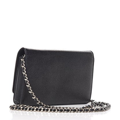 Chanel Caviar Timeless CC Wallet On Chain WOC Black 3 of 15