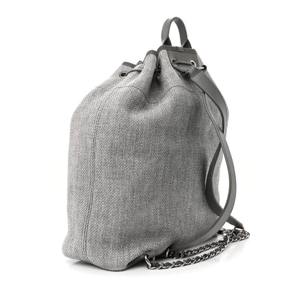 Chanel Canvas Large Deauville Backpack Grey 3 of 14