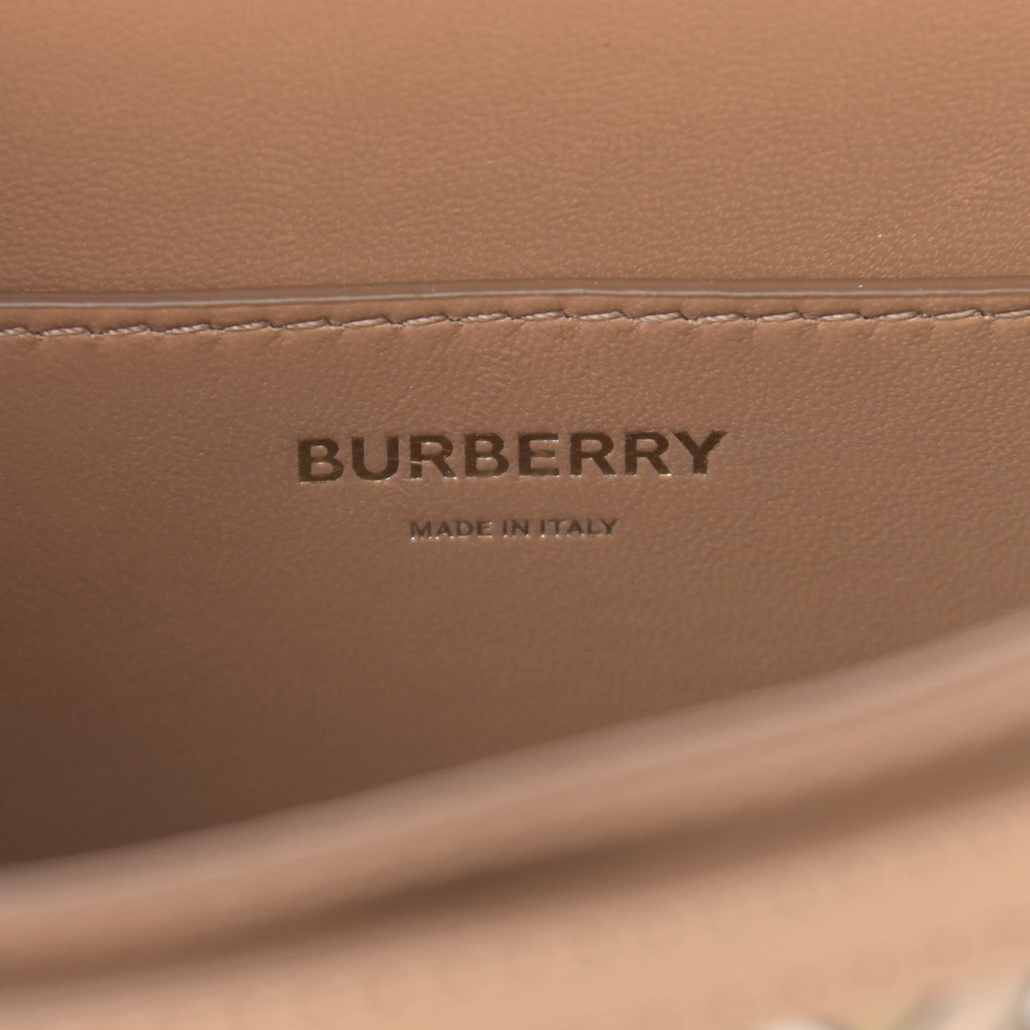 Calfskin Monogram Mini TB Bag Beige