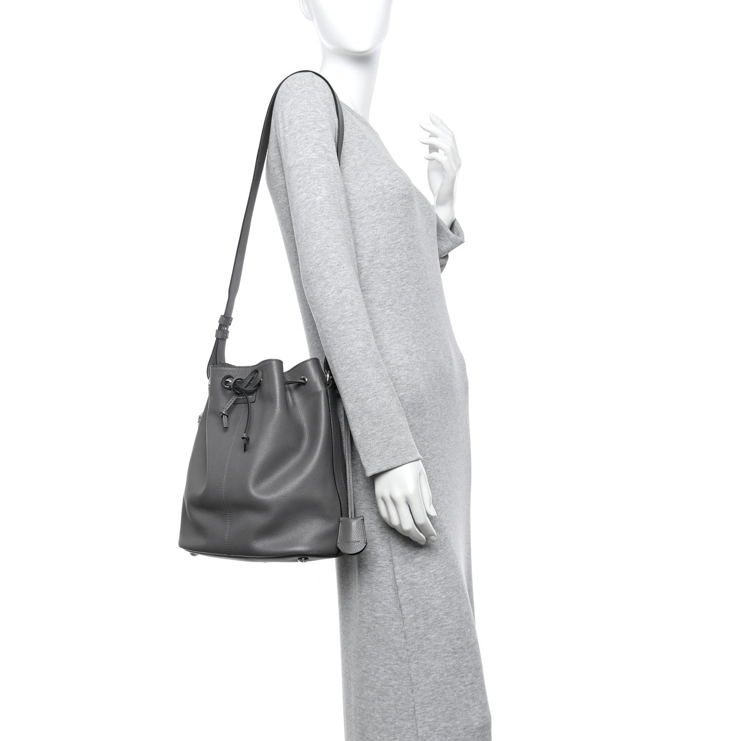 Calfskin Bucket Bag Grey
