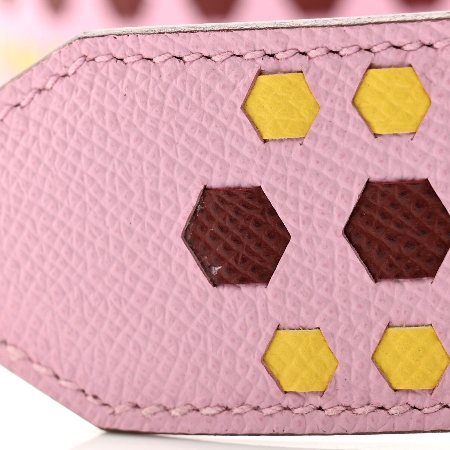Hermes Epsom 30mm Hexagone Tressage Shoulder Strap Mauve Sylvestre Rouge H Jaune De Naples 4 of 5