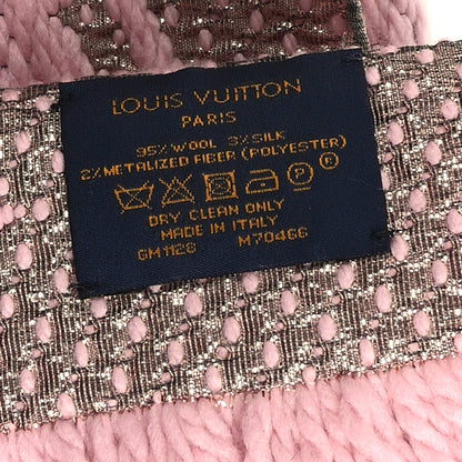Louis Vuitton Wool Silk Logomania Shine Scarf Pink 3 of 3