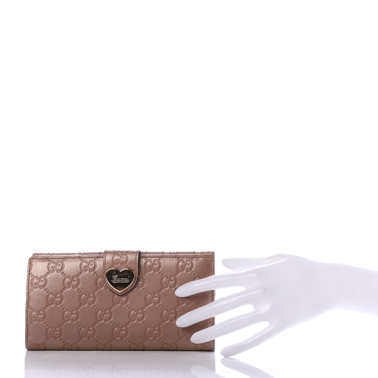 Gucci Guccissima Heart Continental Wallet Mauve 2 of 7