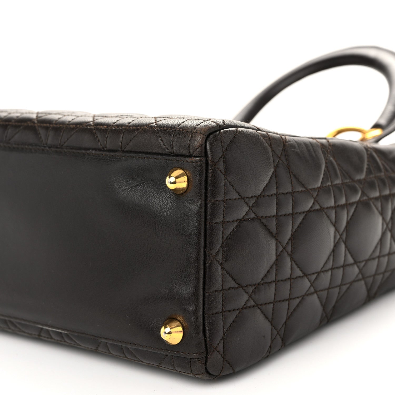Christian Dior Lambskin Cannage Large Lady Dior Brown 10 of 10