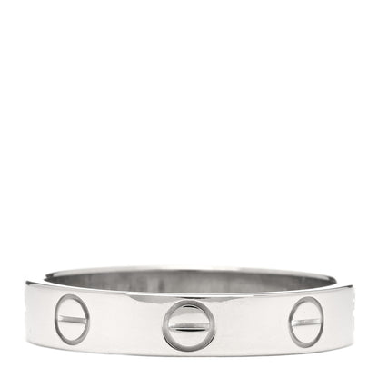 Cartier 18K White Gold 3.5mm LOVE Wedding Band Ring 51 5.75 3 of 4