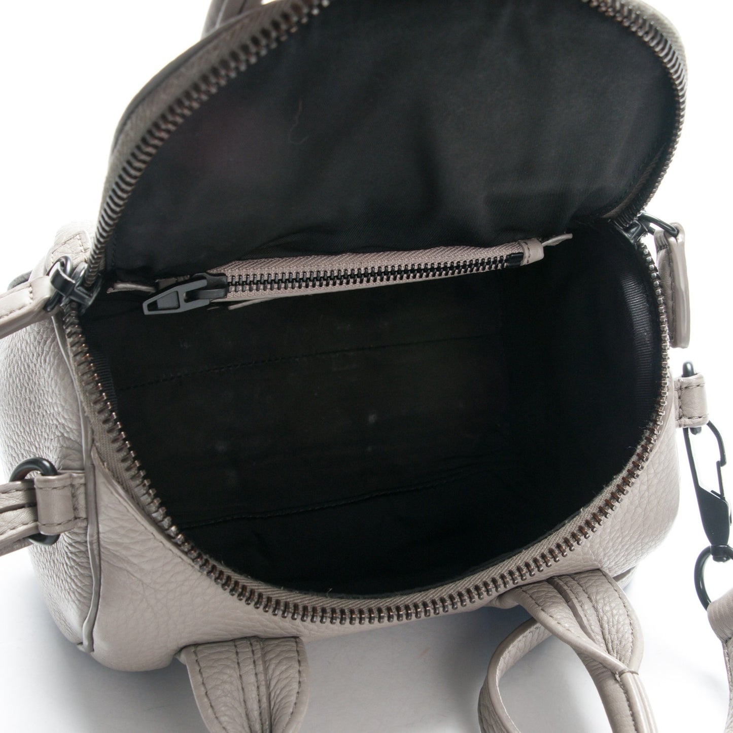 Pebbled Lambskin Mini Rockie Gray Matte Black Hardware