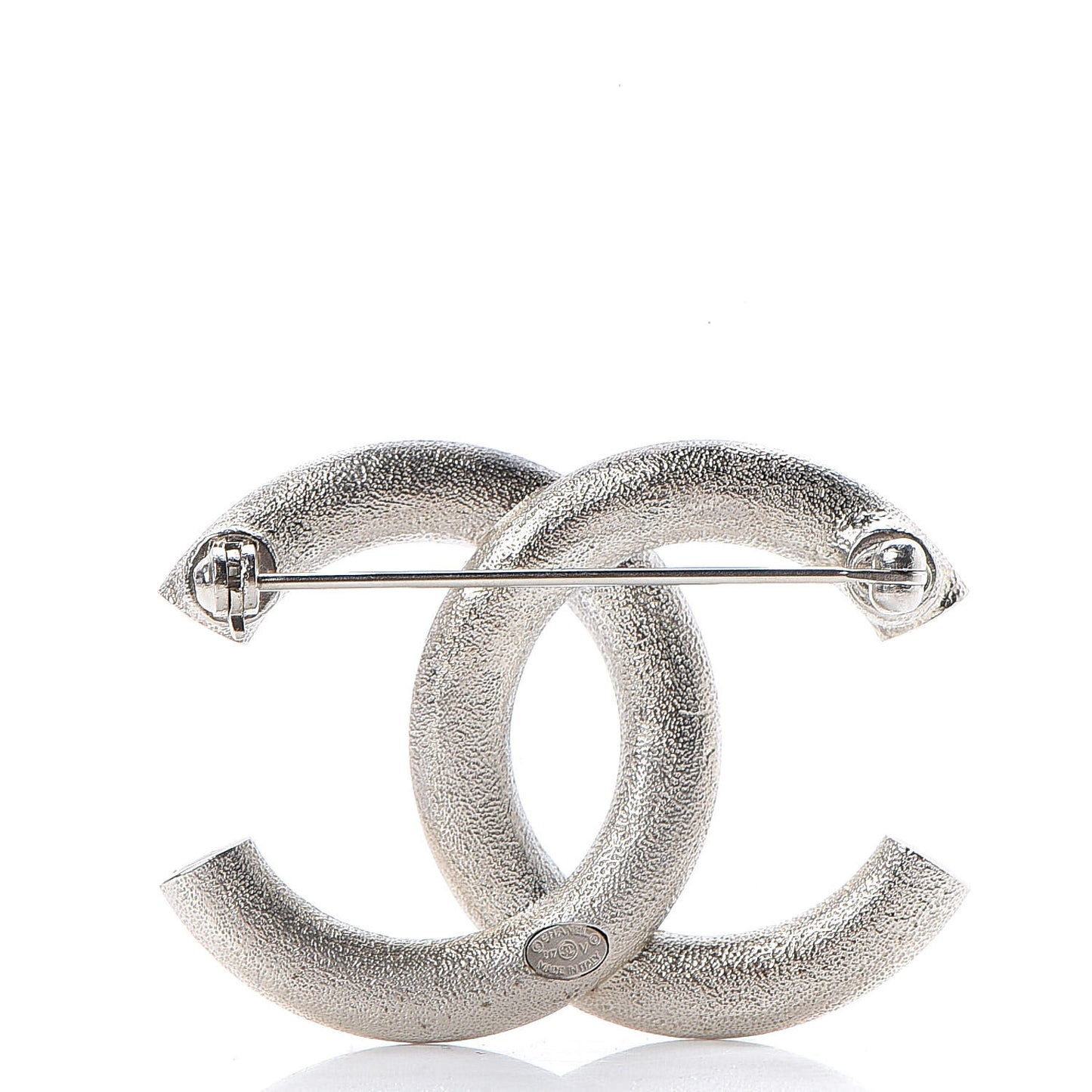 Baguette Crystal CC Brooch Silver
